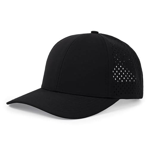 Men Women Quick Dry Baseball Cap Black One Size Curved Mesh Snapback Hat