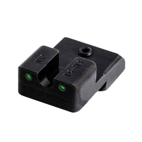 TRUGLO Tritium Pro Handgun Night Sights, Compatible with 1911 Handguns Compact Gun Sights with Daylight White Dots, Night Tritium Dots & White Focus Lock Front Ring