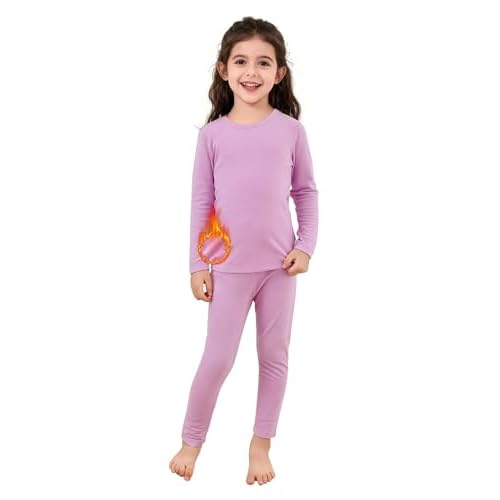 Zando Toddler Thermal Underwear Set for Kids - Winter Base Layer Long Johns for Boys Girls Long Underwear for Skiing 2-6T