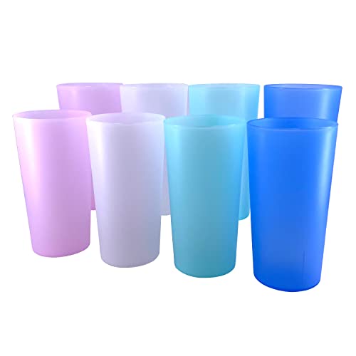 AOYITE 26 oz Reusable Plastic Cups Set of 8 - Pastel Tone