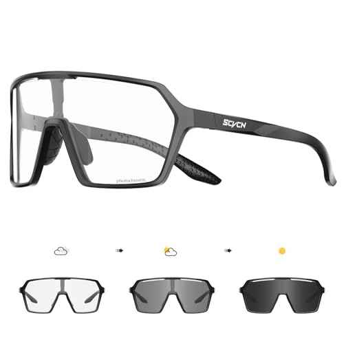 SCVCN Photochromic Cycling Glasses Sport Sunglasses Clear MTB Men Women BMX Running Driving