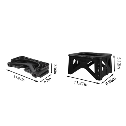 Adult Portable Camping Toilet with Cover - Foldable Travel Bedpan Square