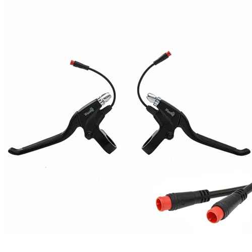 Waterproof 2 Wires Left & Right E-Bike Brake Lever, Electronic Brake Lever Handle Bar Grips E-Bike Replacement Parts for Electric Bicycle E-Bike Scooter