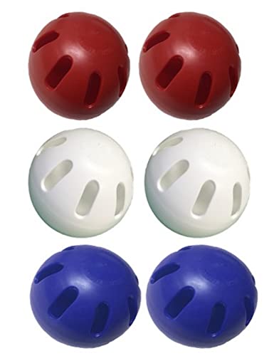 US-Made Wiffle Ball Six Pack Set - Red, White & Blue Official Softballs