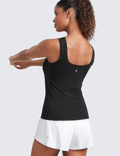 Women’s Seamless Scoop Neck Workout Tank Top - Medium Black