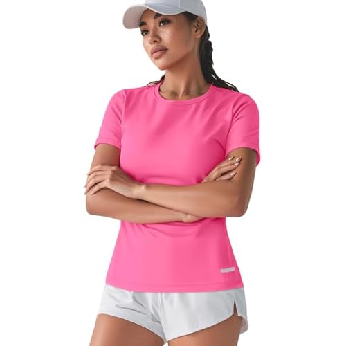 Zengjo Women's Short Sleeve Running Shirts UPF 50+ Sun Protection SPF Quick Dry Athletic Workout T-Shirts