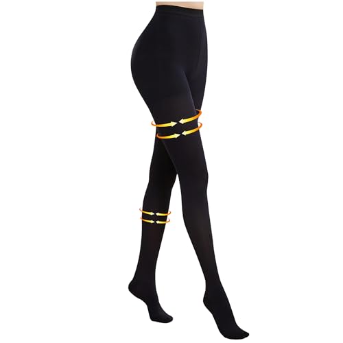 Medium Black Medical Graduated Compression Pantyhose for Men Women - 15-20 mmHg