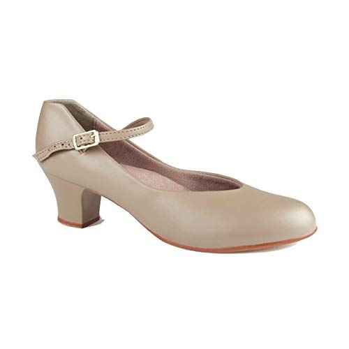 Capezio Women¡¯s Junior Footlight Character Dance Shoes, Professional Dance Shoes For Women Suitable For Many Dance Styles, Comfortable & Supportive Dance Heels - Black, Size 8.5