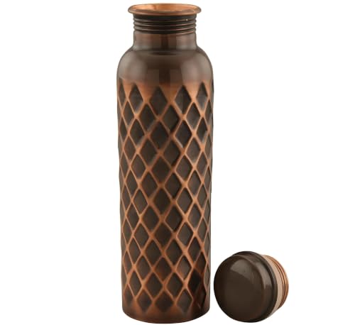 Pure Copper Water Bottle 34 Oz - Ayurvedic Drinking Water Container
