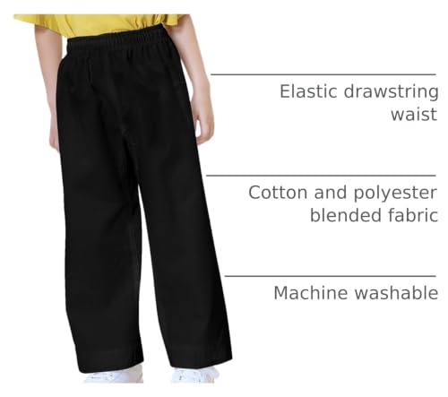 Adult Kids Karate Pants Martial Arts Uniform Gi Pants Black 2