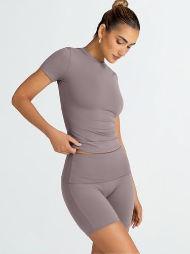Queen Women's 2-Piece Workout Shorts Set - Coffee Grey Medium
