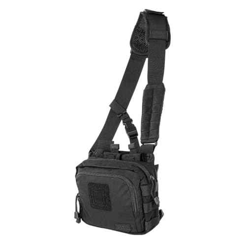 5.11 Tactical Sling Ammo Bag, 2-Banger Pistol Case Crossbody Shoulder Pack, Black, Style 56180ABR
