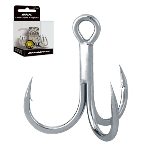 Treble Fishing Hook 3X Saltwater Resistant Bright Tin Coating Hand Ground Point - Multi / 3/0#