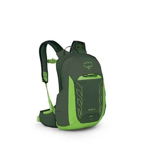 Osprey Talon Jr Boy's Lightweight Hiking Backpack - Kids Adventure Backpack for Travel & Camping, Green Canopy