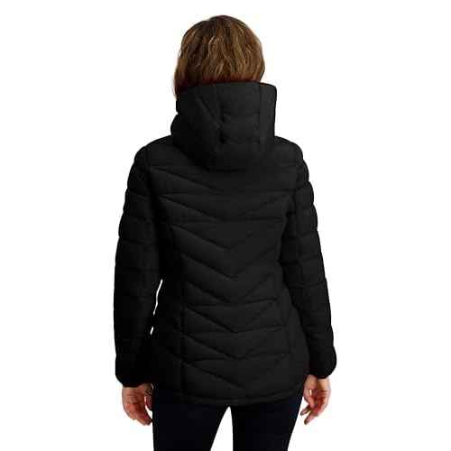 Nautica womens Packable Stretch Puffer Jacket ? Midweight Water-resistant Coat Adjustable Hem