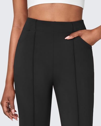 High Waisted Yoga Pants with Pockets - Flare Leggings for Casual & Workout