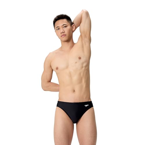 Speedo Men’s Endurasoft Solid Brief Swimsuit – 36 / Team Black