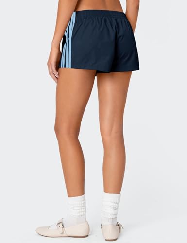 Women's Low Rise Sweat Track Shorts - Micro Y2K UPF 50+ Navy Blue Medium