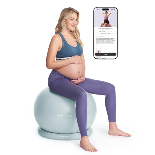 Momcozy Pregnancy Yoga Ball Set with App Courses - Glacier Blue