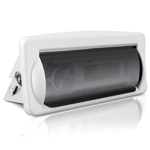Marine Water Resistant Stereo Cover with Flip-Up Door - Heavy Duty Boat Radio Protector