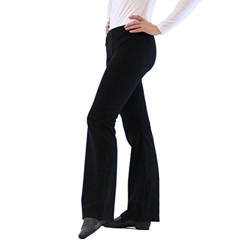 Adult Jazz Pants with Elastic Waistband - Medium Black Dance Clothing