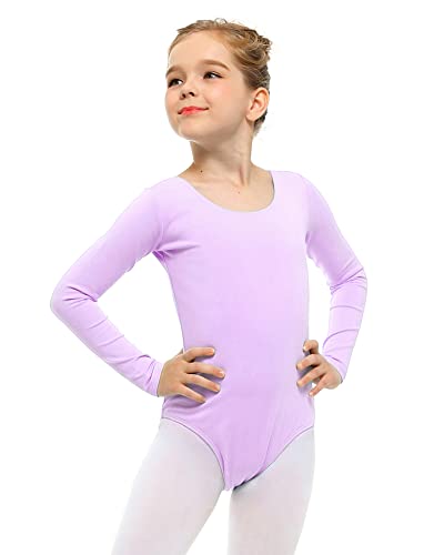 Girls Ballet Leotard Long Sleeve Dance Outfit Purple 4-5T by Stelle