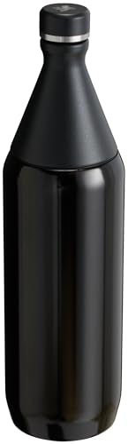 All Day Slim Water Bottle - 34 oz Black, Leakproof, Double Wall Insulated
