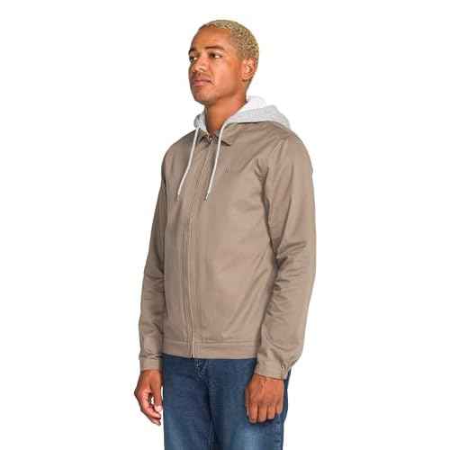 Volcom Men's Rexton Modern Fit Lightweight Zip-up Jacket Adjustable Hood, Everyday Outerwear
