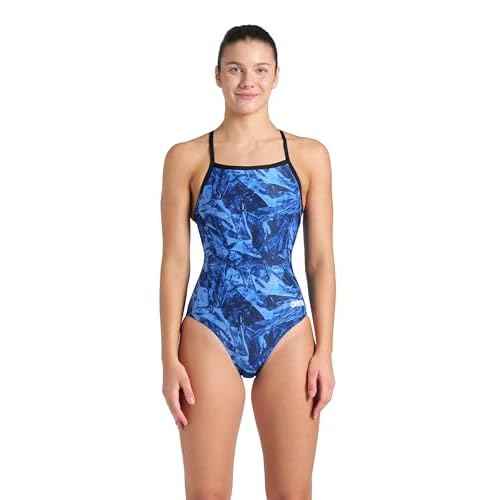 Arena Women's Performance Crackle Team Print Lightdrop Back Ladies Bathing Swimsuit