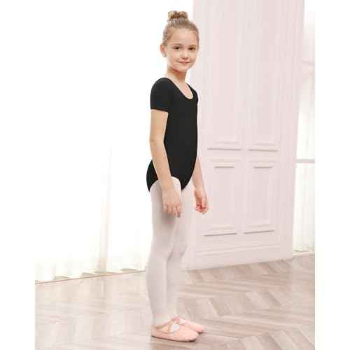 Stelle Leotards for Girls Ballet Scoop Neck Short Sleeve Leotard Gymnastics Dance Unitards