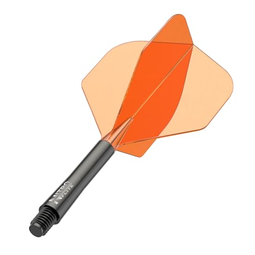 RED DRAGON Nitro Flite Dart Flights & Stem System No.2 Medium Black & Orange