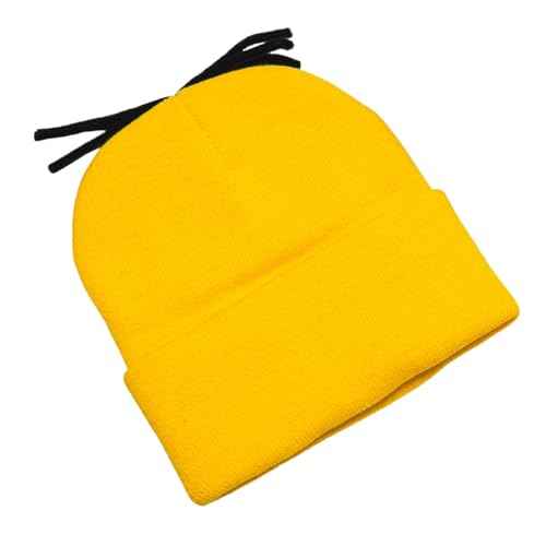 Happy Hippo Adult Costume Set, Yellow Beanie Hat, Black Gloves and Silver Goggles, Unisex