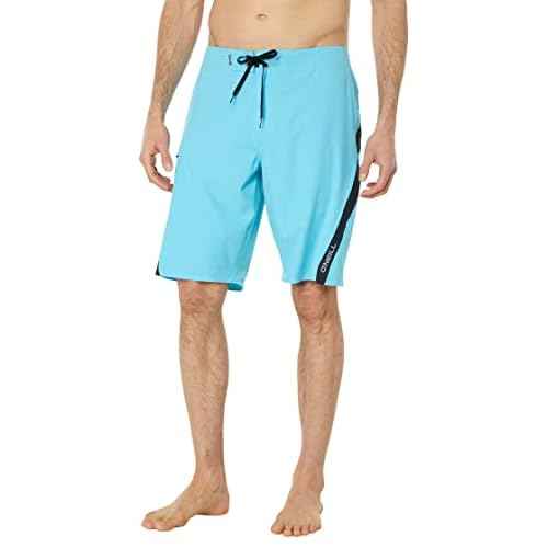 O'NEILL Men's 21 Inch S-Seam Boardshorts - Water Resistant Swim Trunks for Men with Quick Dry Stretch Fabric and Pockets,Aquarius 2,30