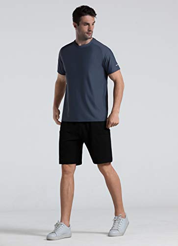 Men's Cooling Ice Silk Running Shirt UPF 50+ Workout T-Shirt Charcoal Grey XL