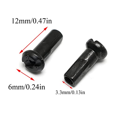 12mm Copper Spoke Nipples 30PCS for Bicycle Wheel Spokes Black