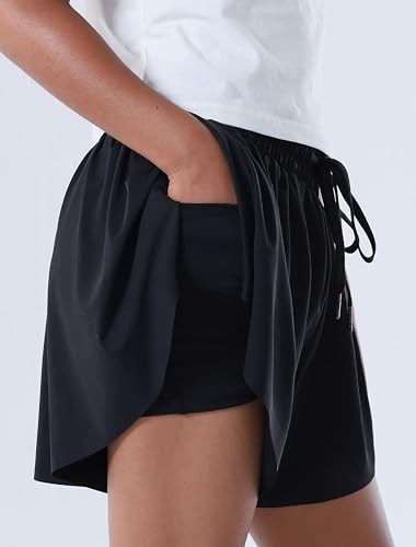 Girls Butterfly Shorts 2-3 Pack with Pockets & Liner - Black, White, Pink, 10-11 Years