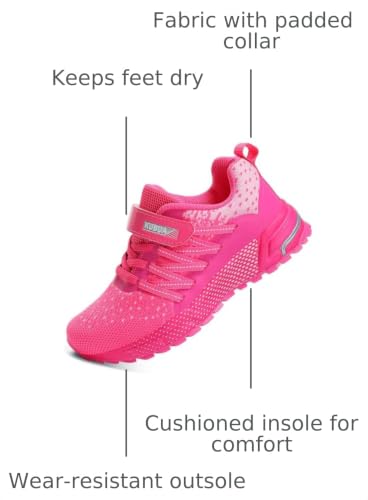 Kids Lightweight Sneakers - Pink Big Kid Boys Girls Tennis Shoes - Variation B