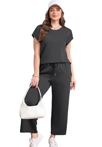 Women's Cap Sleeve Lounge Sets - 2 Piece Travel & Sleepwear Outfit S-3XL