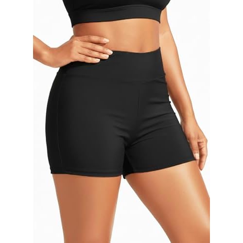 Womens High Waisted Swim Shorts - 3" Bathing Suit Bottoms Boyshorts Swimsuits Board Shorts with Liner 2025