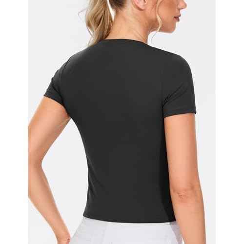 THE GYM PEOPLE Women's Workout Tops Short Sleeve Slim Fit Breathable Athletic Yoga Running Casual Basic Tee Shirts
