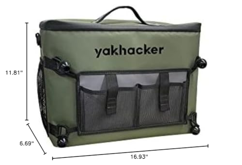 Yakhacker Kayak Cooler Bag, Waterproof Seat Back Cooler with Lawn-Chair Style Seats, Kayak Accessories Portable Ice Chest Cooler for Kayaking, Travel, Lunch, Beaches & Trips (Green)