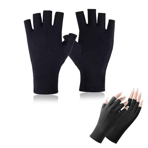 Utaly Women Sunblock Fingerless Gloves Non-Slip UV Protection Driving Riding Summer Outdoor Gloves for Women Girls