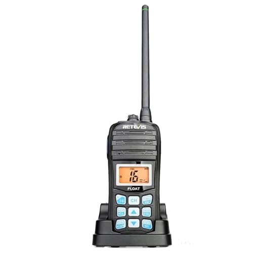 Retevis RT55 Handheld Marine Radio,Marine Two-Way Radios with 1200mAh Battery, USB Charger,Floating IP67 Waterproof,NOAA Weather Alert,International Channels,Ship to Shore Radio for Boats Kayak(1pack)