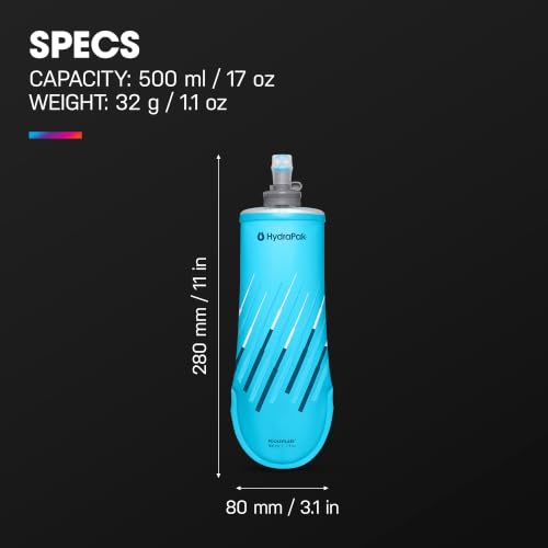 HydraPak PocketFlask 500ml Soft Collapsible Hydration Flask - Malibu / 17 Ounces