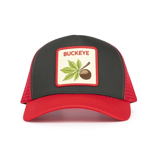 Ohio State Buckeyes Fan Patch Trucker Hat - Red & Black Snapback Cap for Men & Women