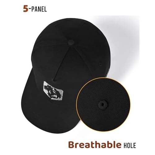 Unisex Lion Embroidery Fashion Baseball Cap with Adjustable Structure Cotton Cap Black