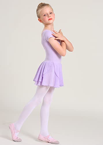 Purple Long Sleeve Ballet Leotard with Glitter Tutu for Toddlers - A1 (2-3T)