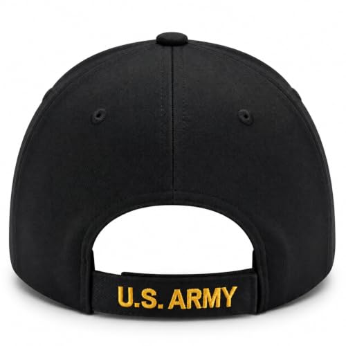 One Size Black US Army Veteran Hat for Men - Officially Licensed Military Baseball Cap - Gift for Veterans