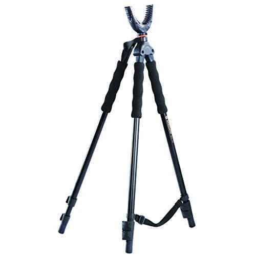 Vanguard Quest T62U Shooting Stick. Tripod, Bi Pod, Gun Pod All in One with Removable U Shaped Yoke, Quick Flip Leg Locks, Foam Hand Grips, Black