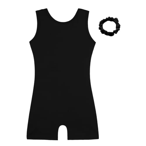 HOZIY Gymnastics Leotards for Girls with Shorts Biketards Dance Tumbling Outfits Matching Scrunchies 1-12 Years Old